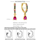 Margie Teardrop Zircon Crystal Huggie Hoop Earrings